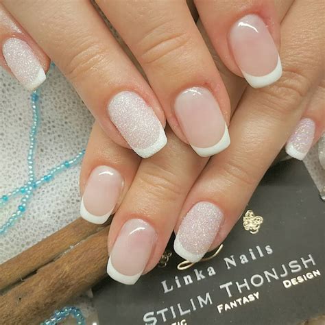 glitter white french tips|glitter french tip nail designs.